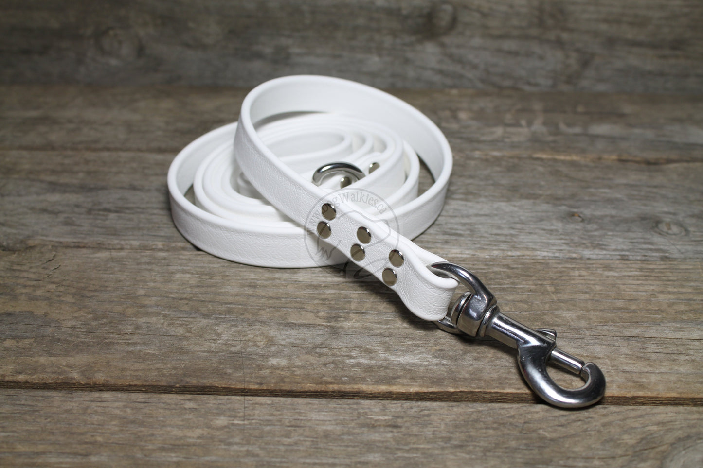Snow White Biothane Large Dog Leash