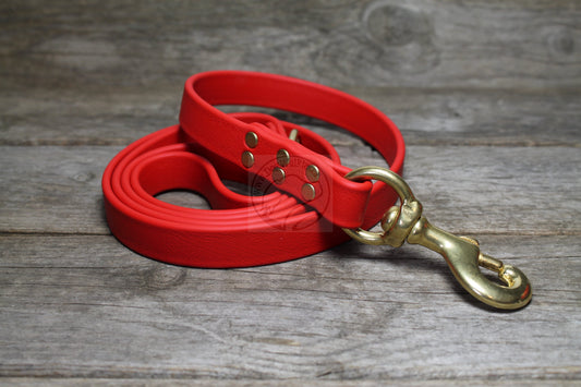 Poppy Red Biothane Large Dog Leash