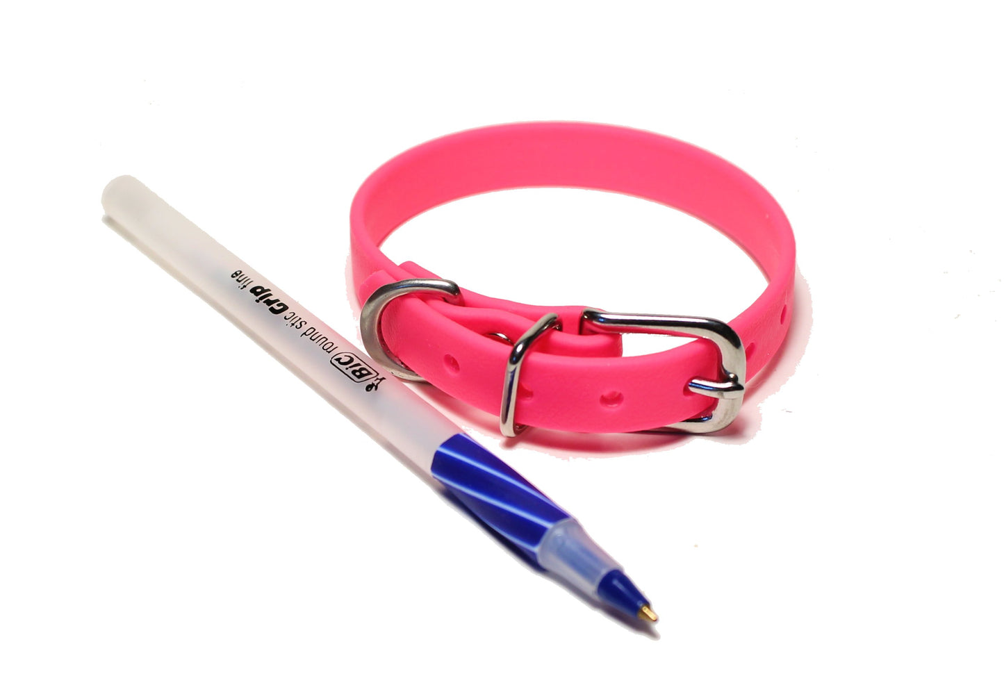 Neon Pink Biothane Small Dog Collar - 1/2" (12mm) wide