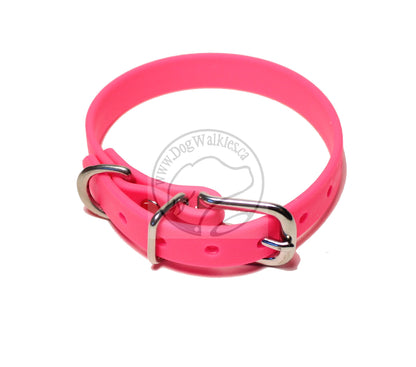 Neon Pink Biothane Small Dog Collar - 1/2" (12mm) wide