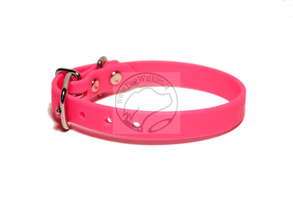 Neon Pink Biothane Small Dog Collar - 1/2" (12mm) wide