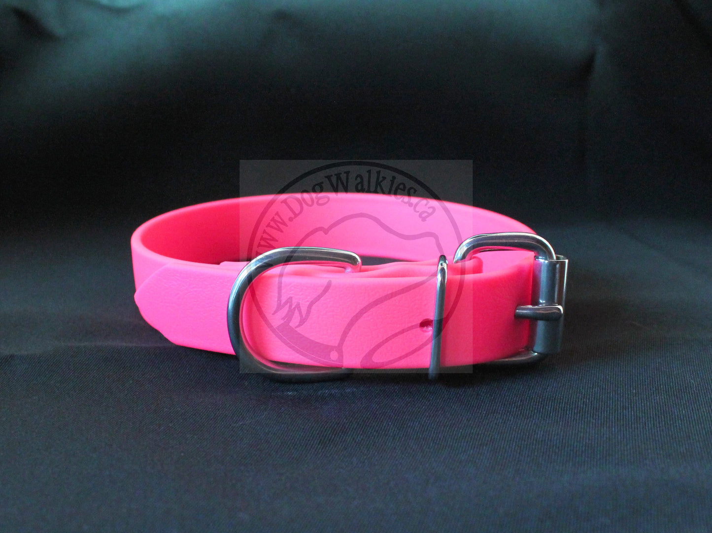 Neon Pink Biothane Dog Collar - 1 inch (25mm) wide