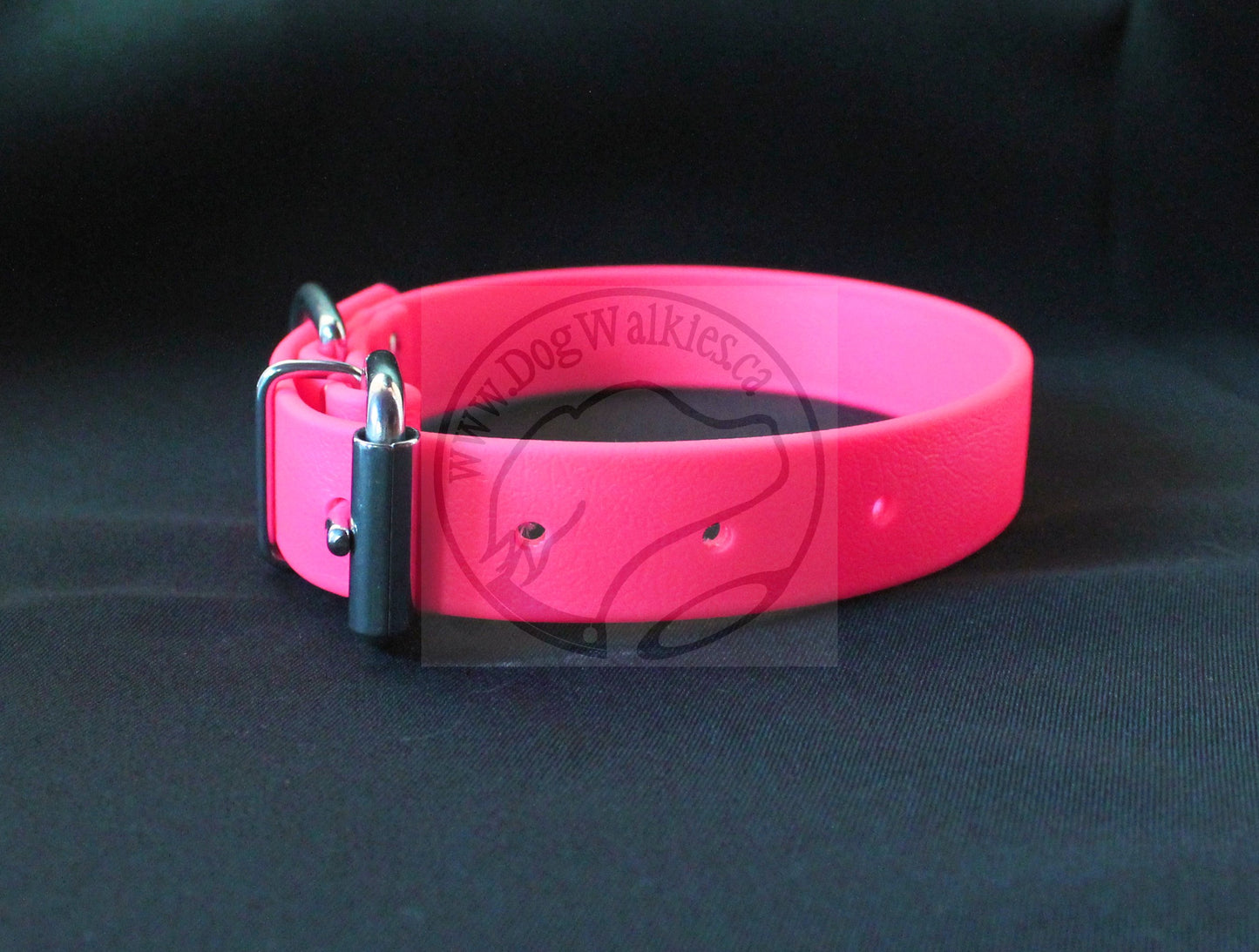 Neon Pink Biothane Dog Collar - 1 inch (25mm) wide