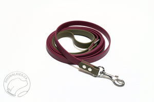 Two Tone Biothane Dog Leash - 1/2" (12mm) wide - Thin leash