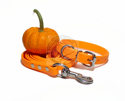 Bright Pumpkin Orange Biothane Dog Collar - 3/4" (20mm) wide