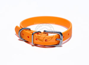 Bright Pumpkin Orange Biothane Small Dog Collar - 1/2" (12mm) wide