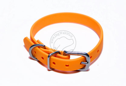 Bright Pumpkin Orange Biothane Small Dog Collar - 1/2" (12mm) wide