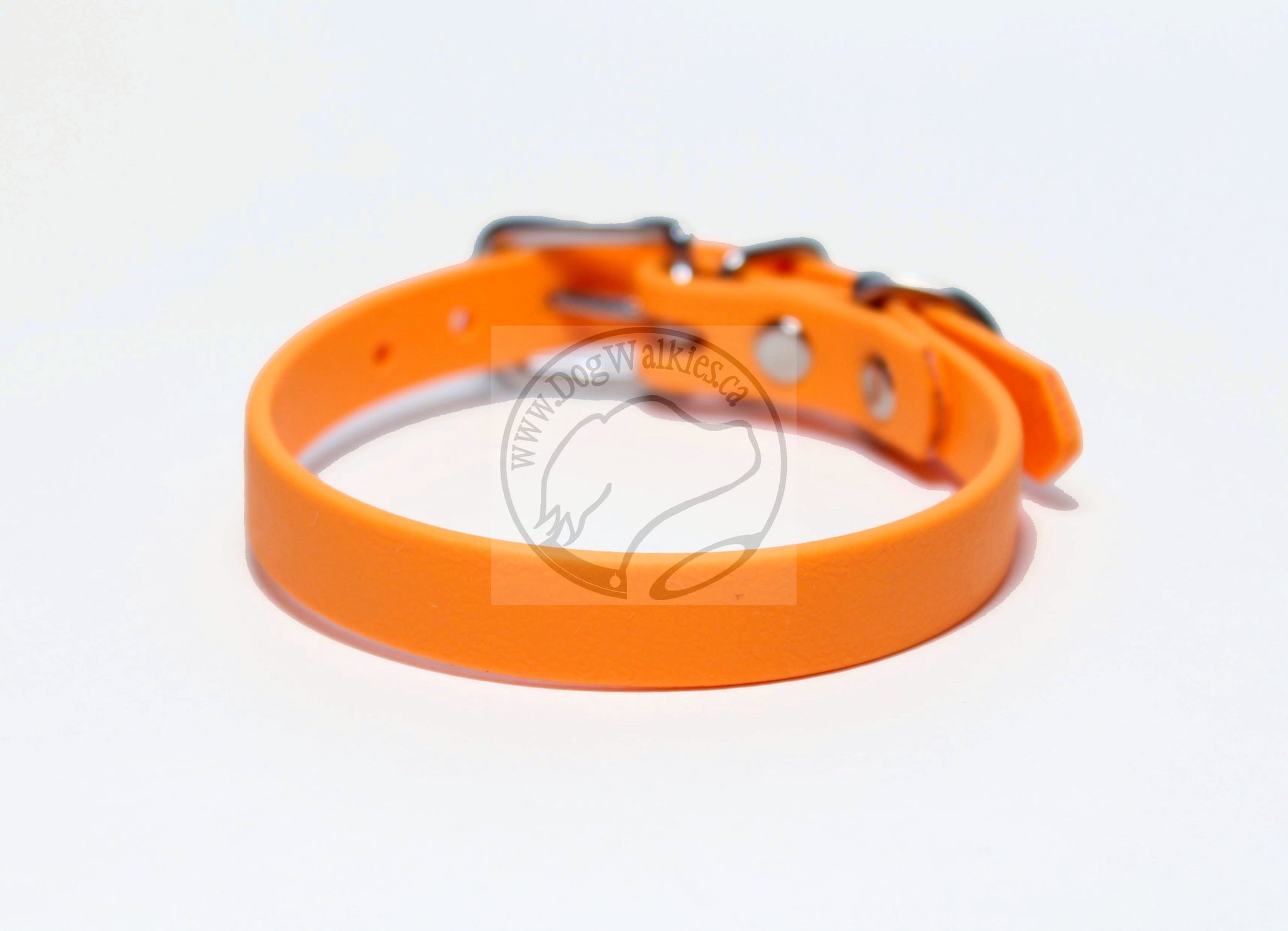 Bright Pumpkin Orange Biothane Small Dog Collar - 1/2" (12mm) wide