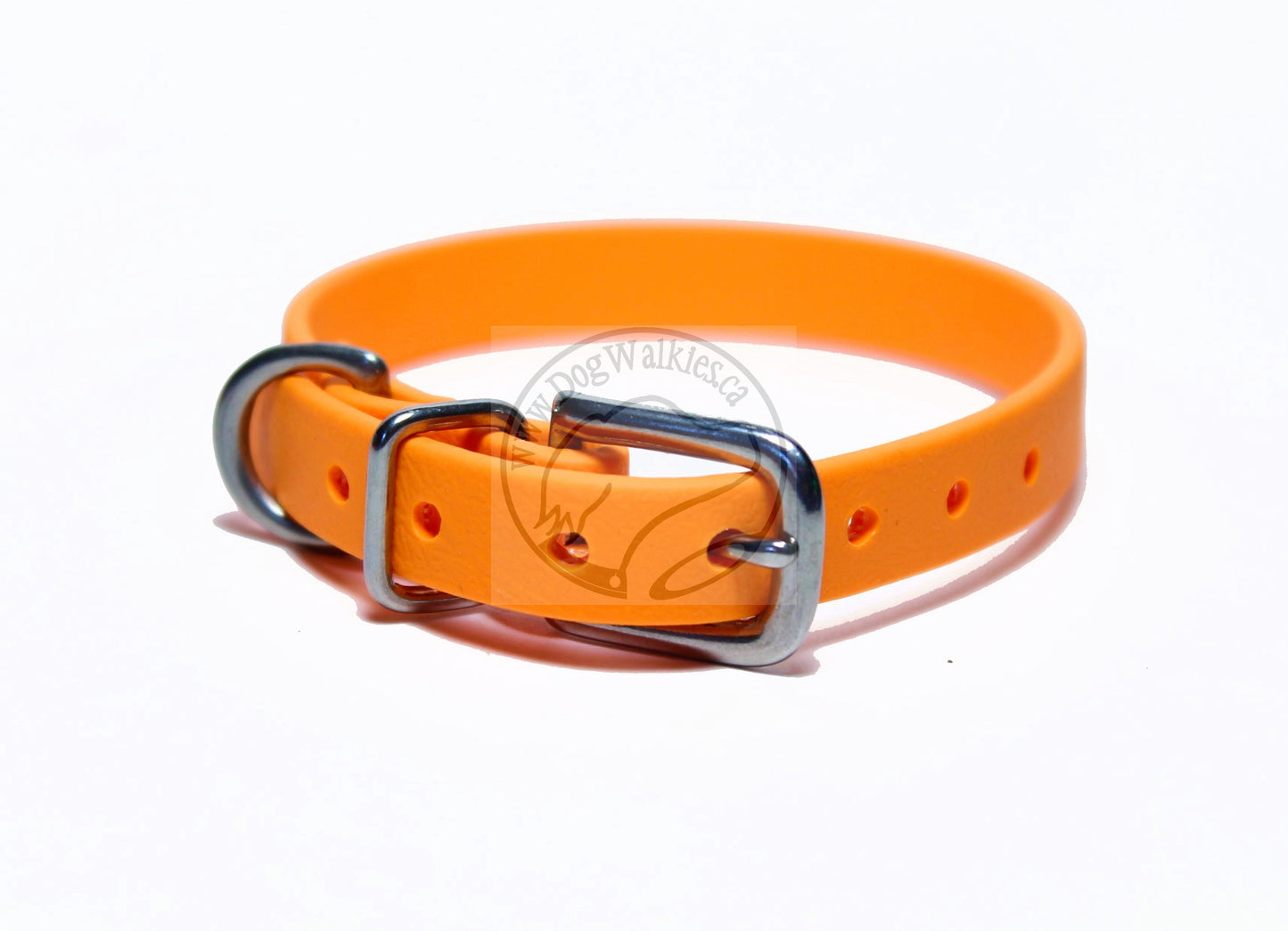 Bright Pumpkin Orange Biothane Small Dog Collar - 1/2" (12mm) wide