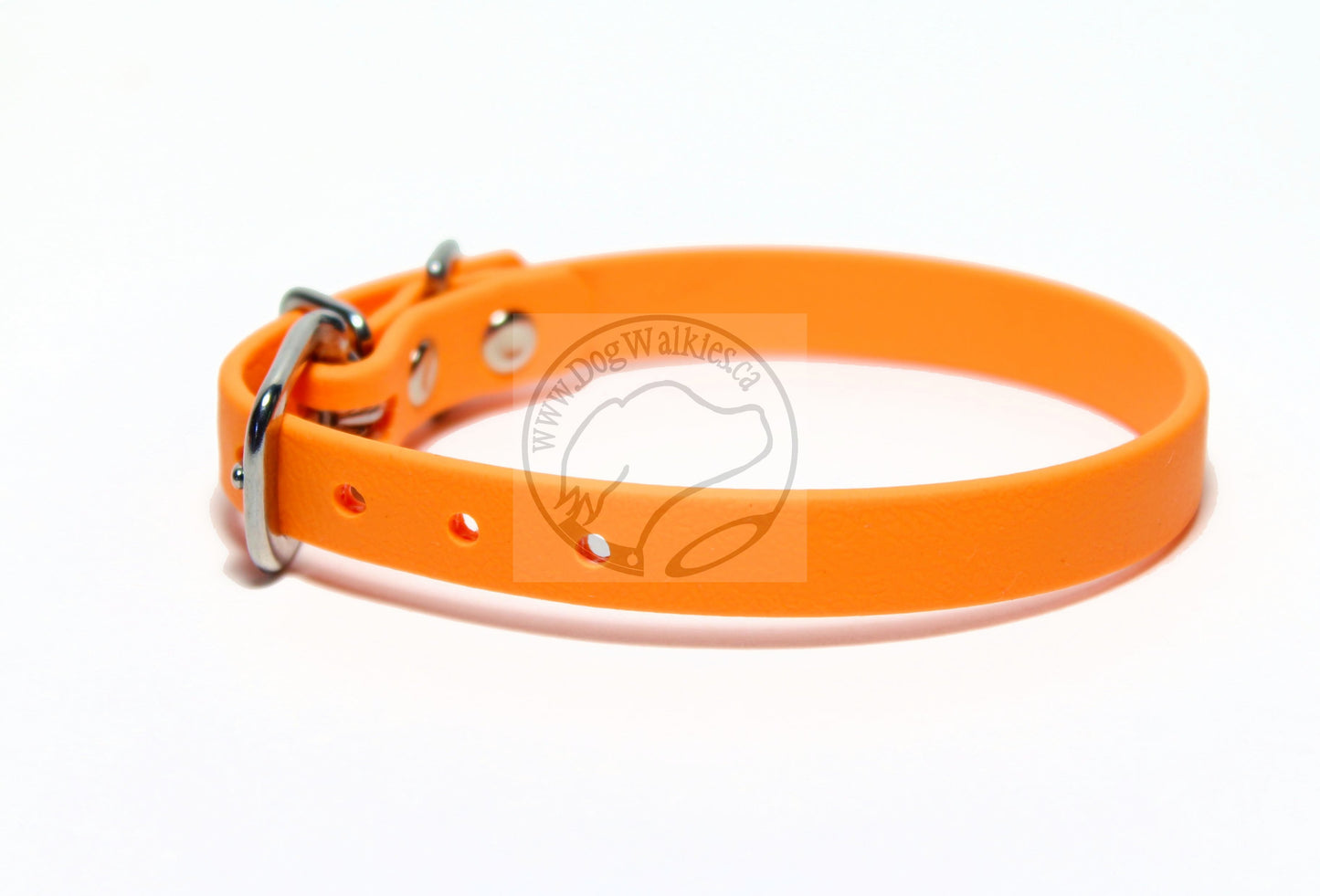 Bright Pumpkin Orange Biothane Small Dog Collar - 1/2" (12mm) wide