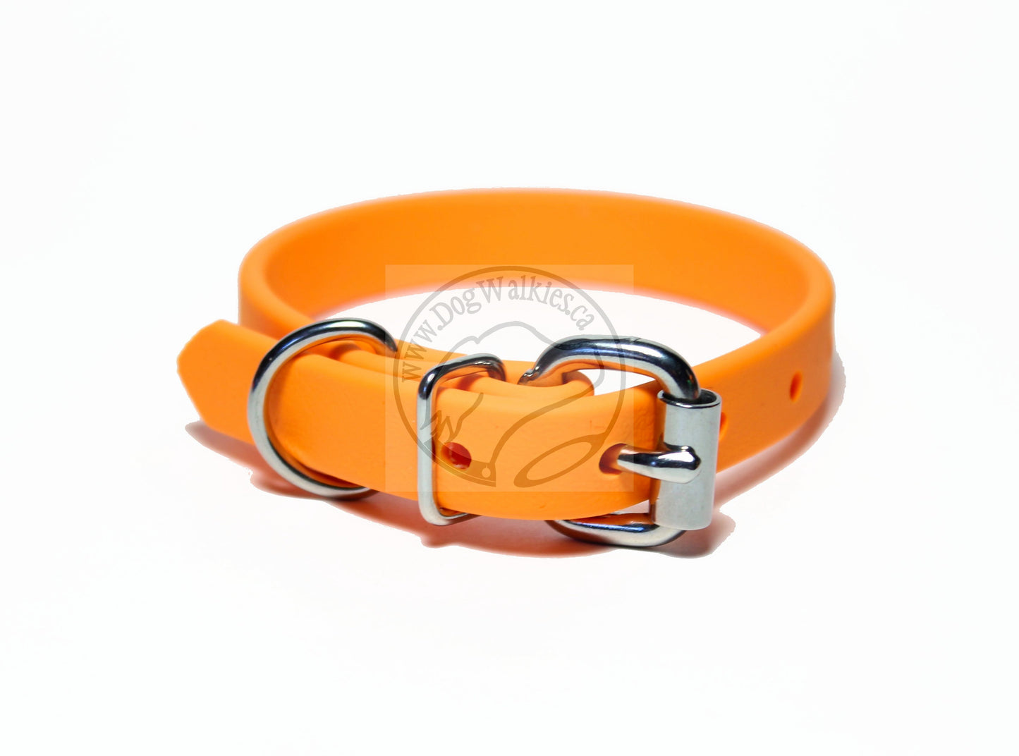 Bright Pumpkim Orange Biothane Dog Collar - 5/8"(16mm) wide