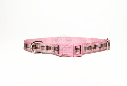 Raspberry tartan - dog collar