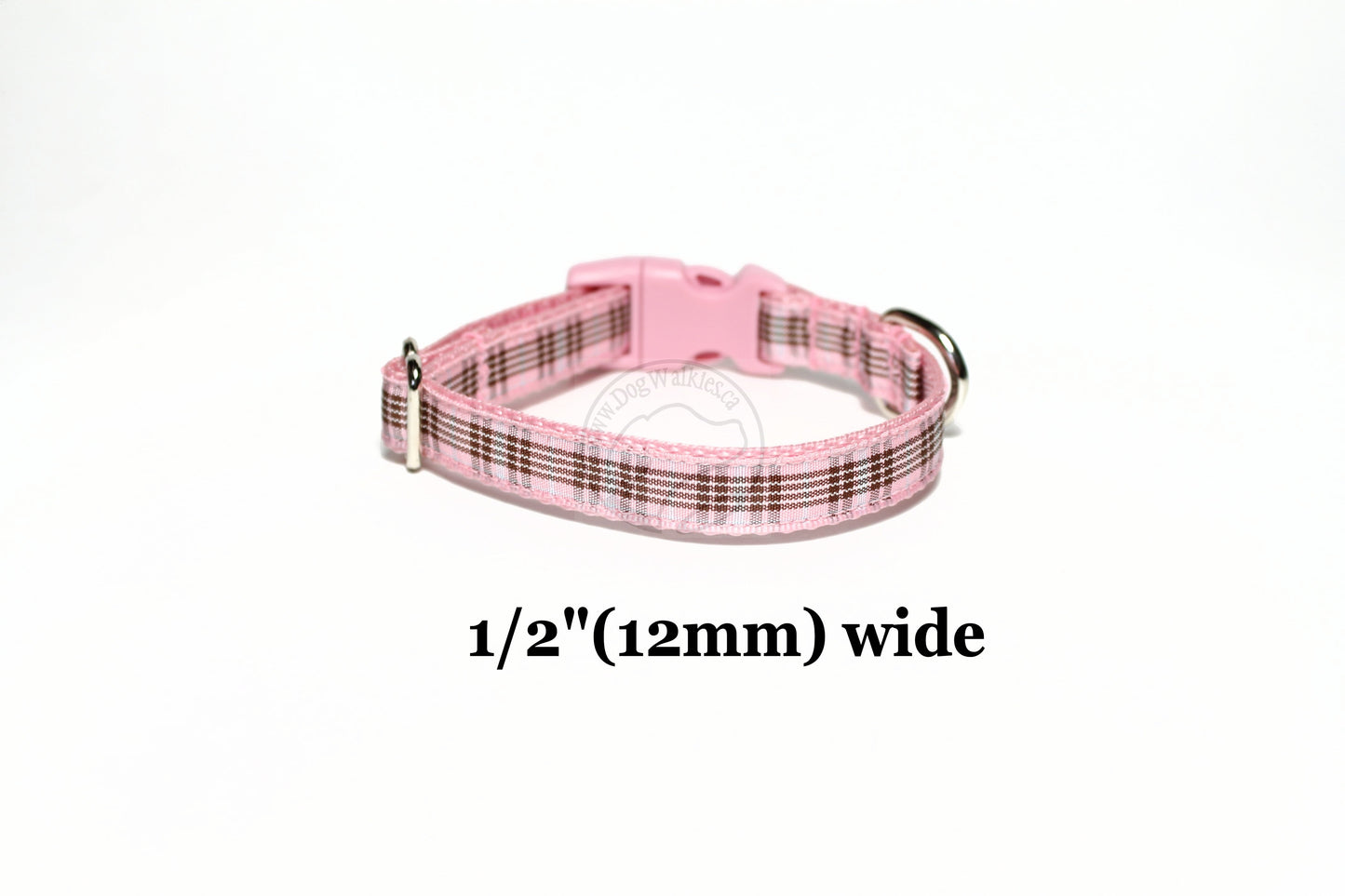 Raspberry tartan - dog collar