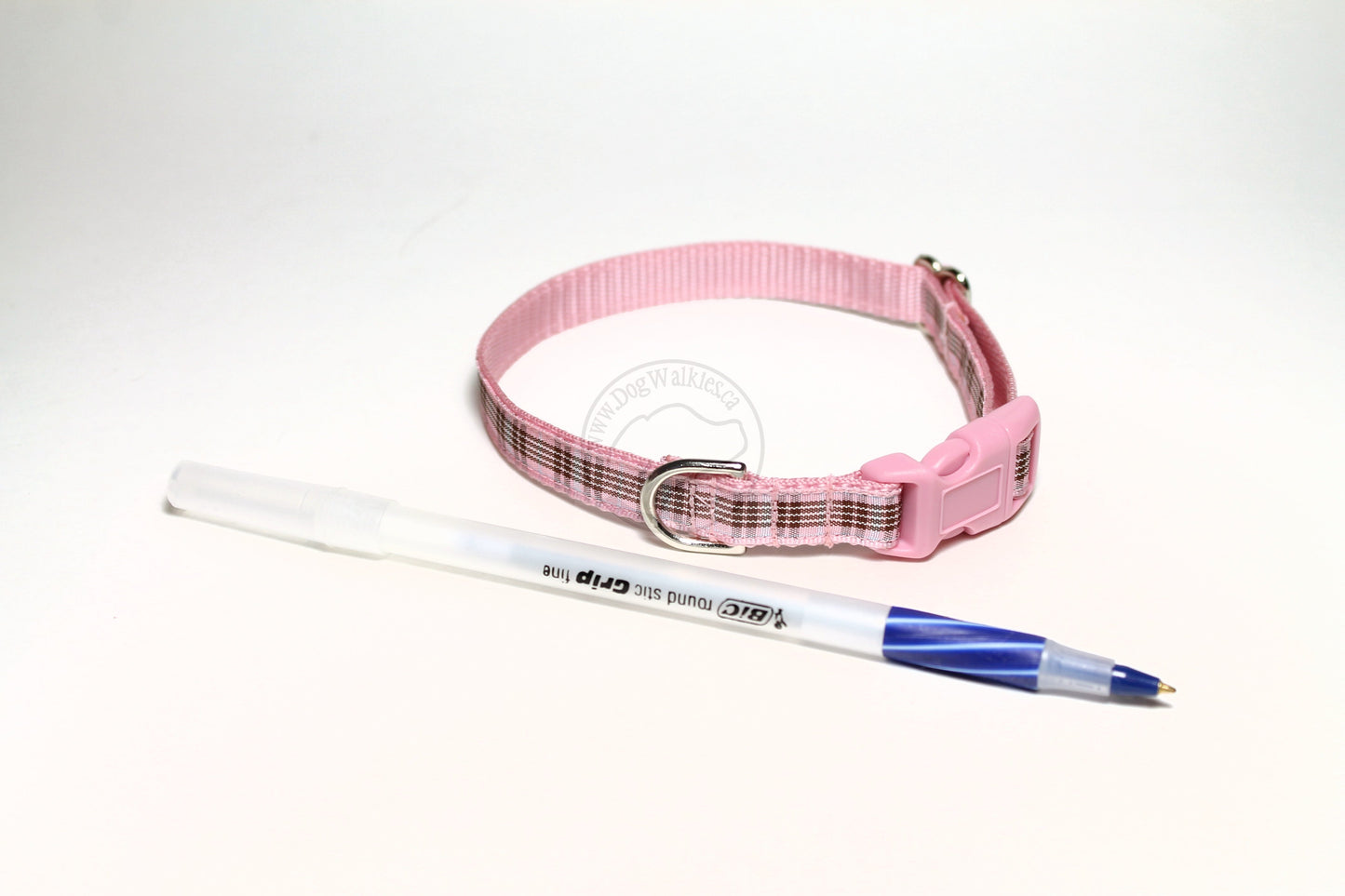 Raspberry tartan - dog collar