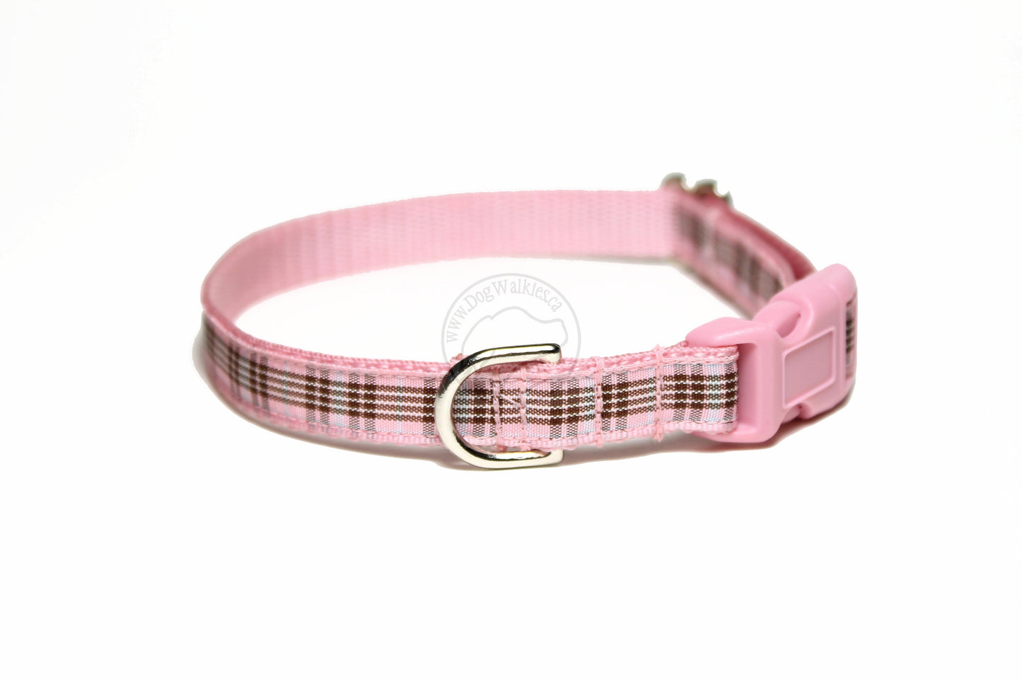 Raspberry tartan - dog collar