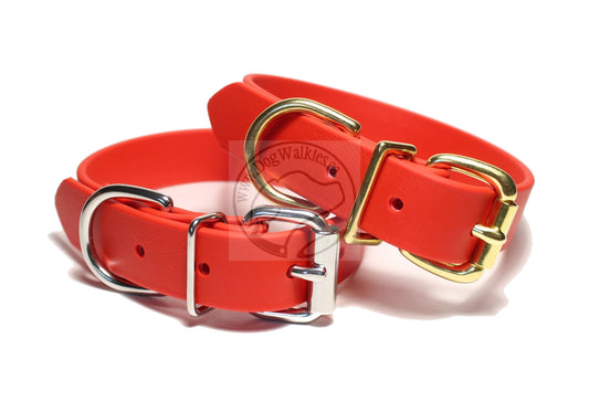 Poppy Red Biothane Dog Collar - 1 inch (25mm) wide