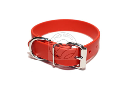 Poppy Red Biothane Dog Collar - 1 inch (25mm) wide