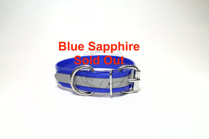 Reflective Genuine Biothane Dog Collar - 1 inch (25mm) wide - all colours