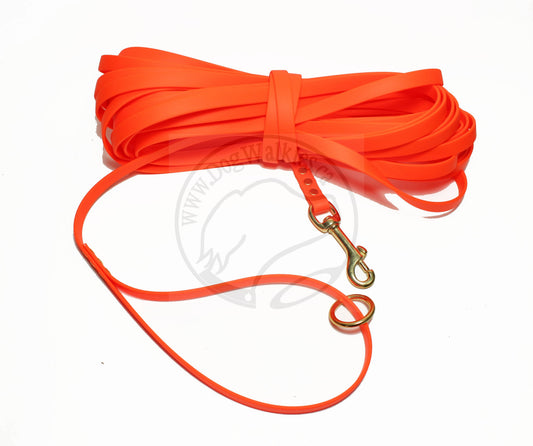 Extra long leash 1/2" (12mm) wide - 15m (50ft) or 30m (100ft) Biothane Waterproof Tracking Recall Long Line - All Colours (Copy)