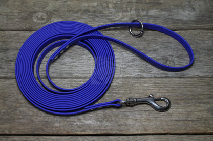 Regular Width, 1/2" (12mm) wide, Biothane Waterproof Tracking Recall Long Line - all colours