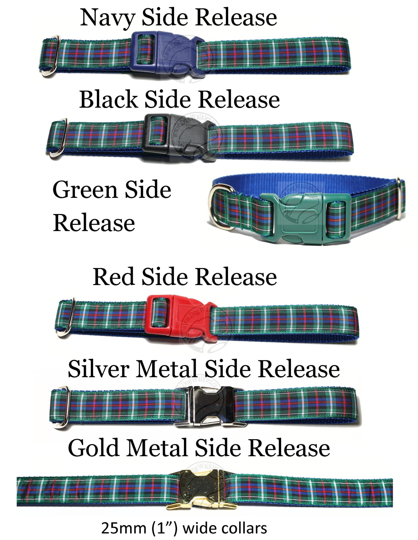 Rose Clan tartan - dog collar