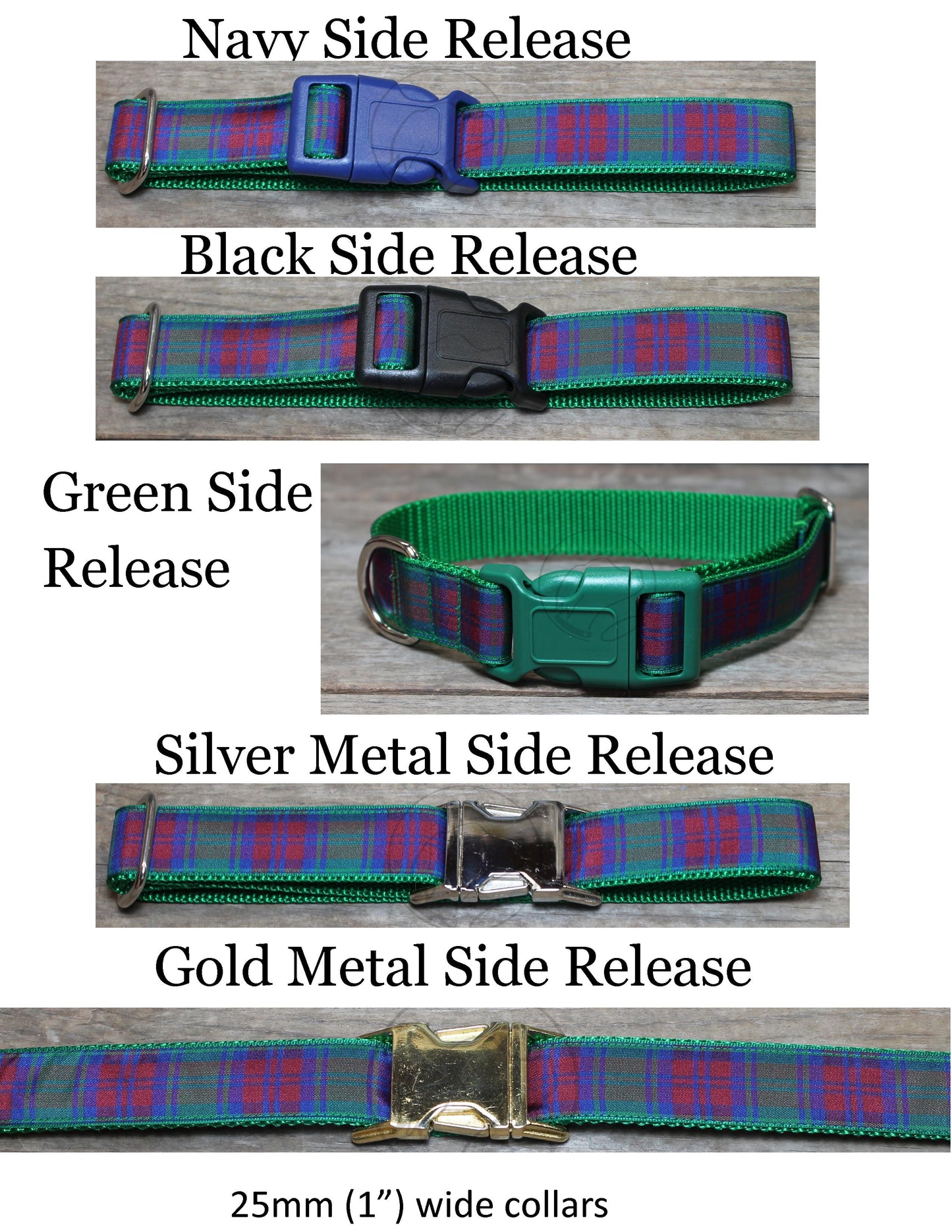 Lindsay Clan tartan - dog collar