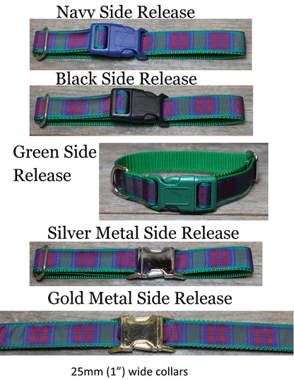 Lindsay Clan tartan - dog collar