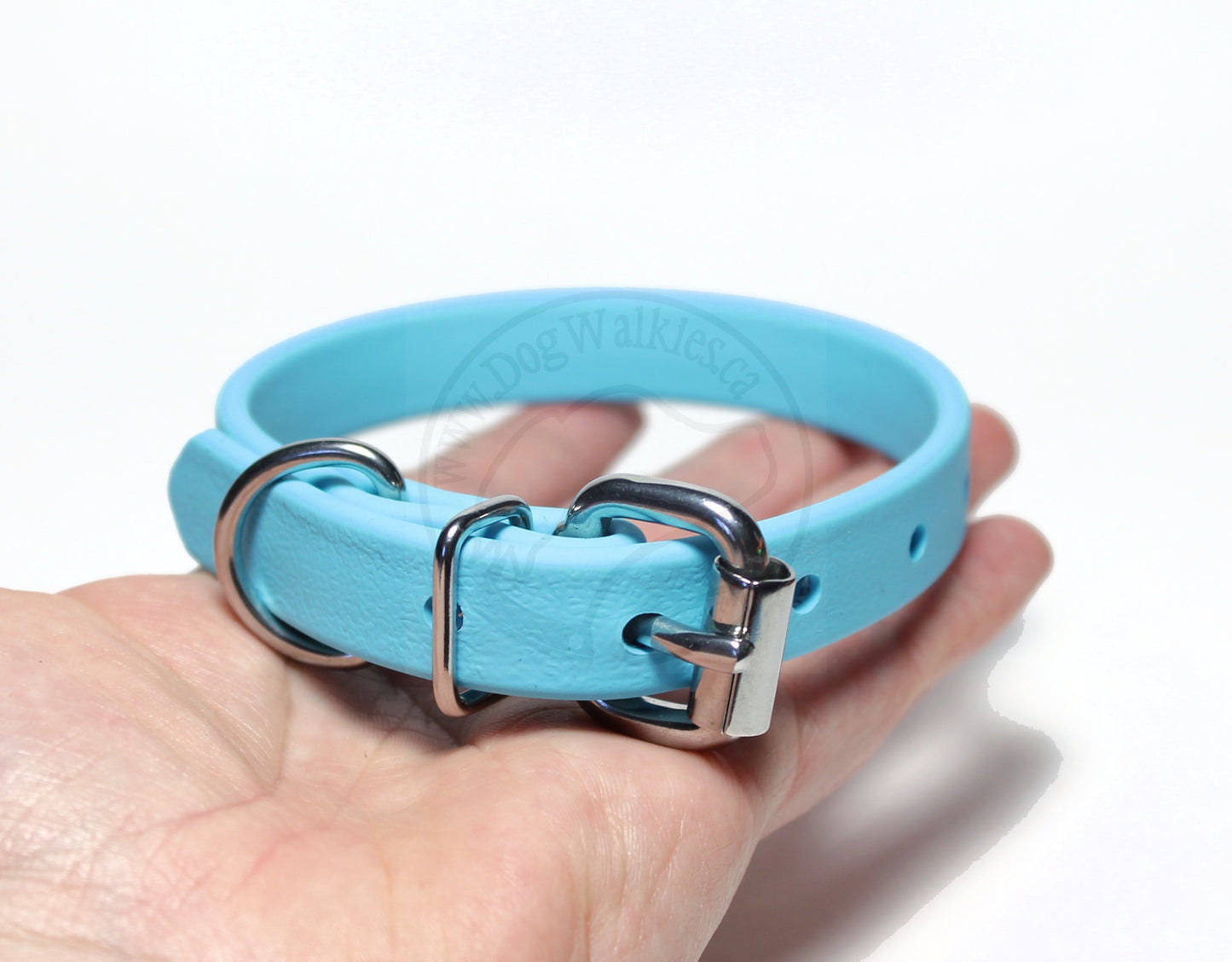 Frozen Blue Biothane Dog Collar - 5/8"(16mm) wide