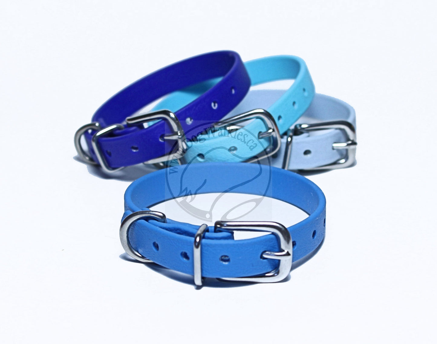 Caribbean Blue Biothane Small Dog Collar - 1/2" (12mm) wide