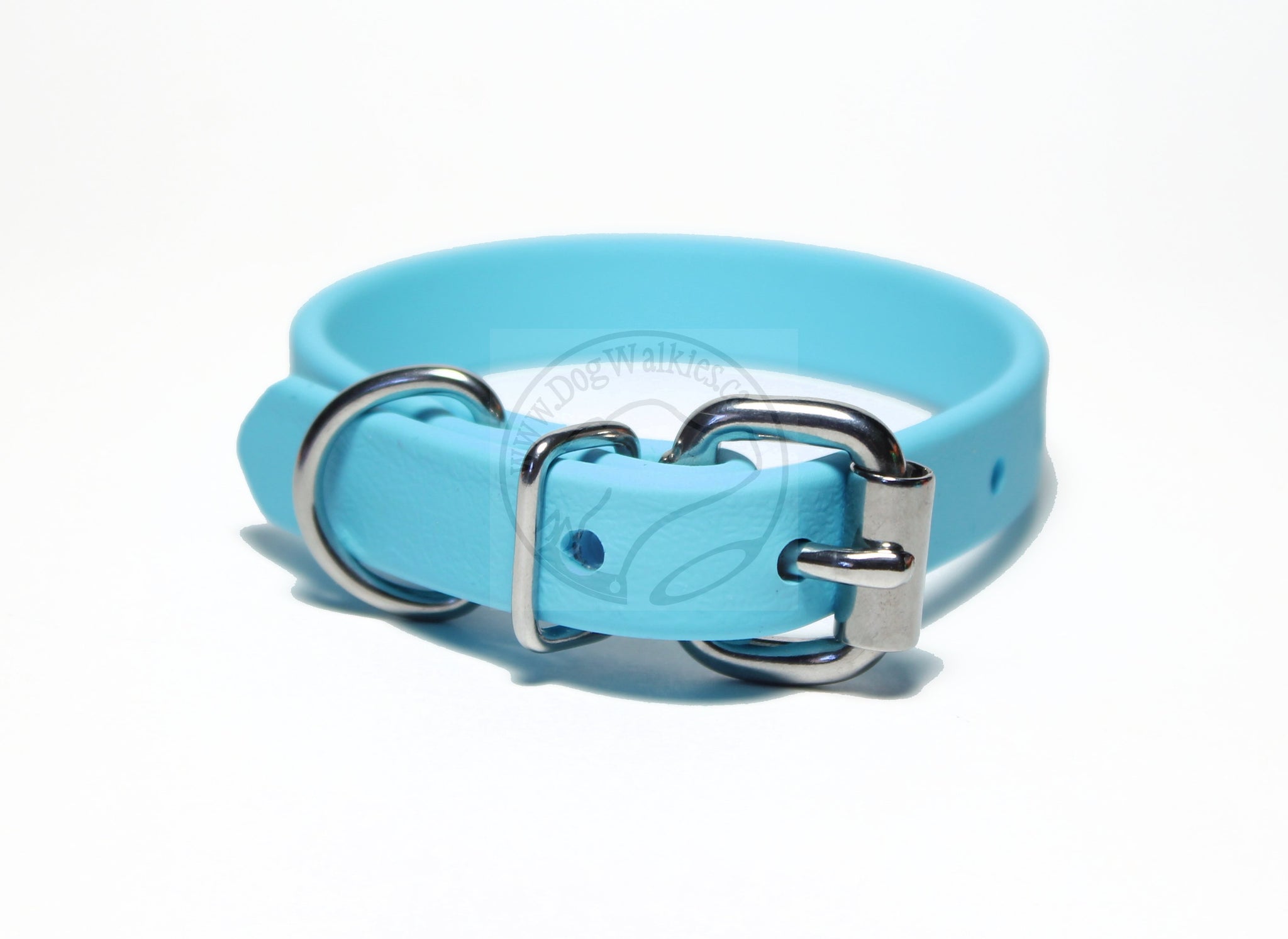 Frozen Blue Biothane Dog Collar - 5/8"(16mm) wide