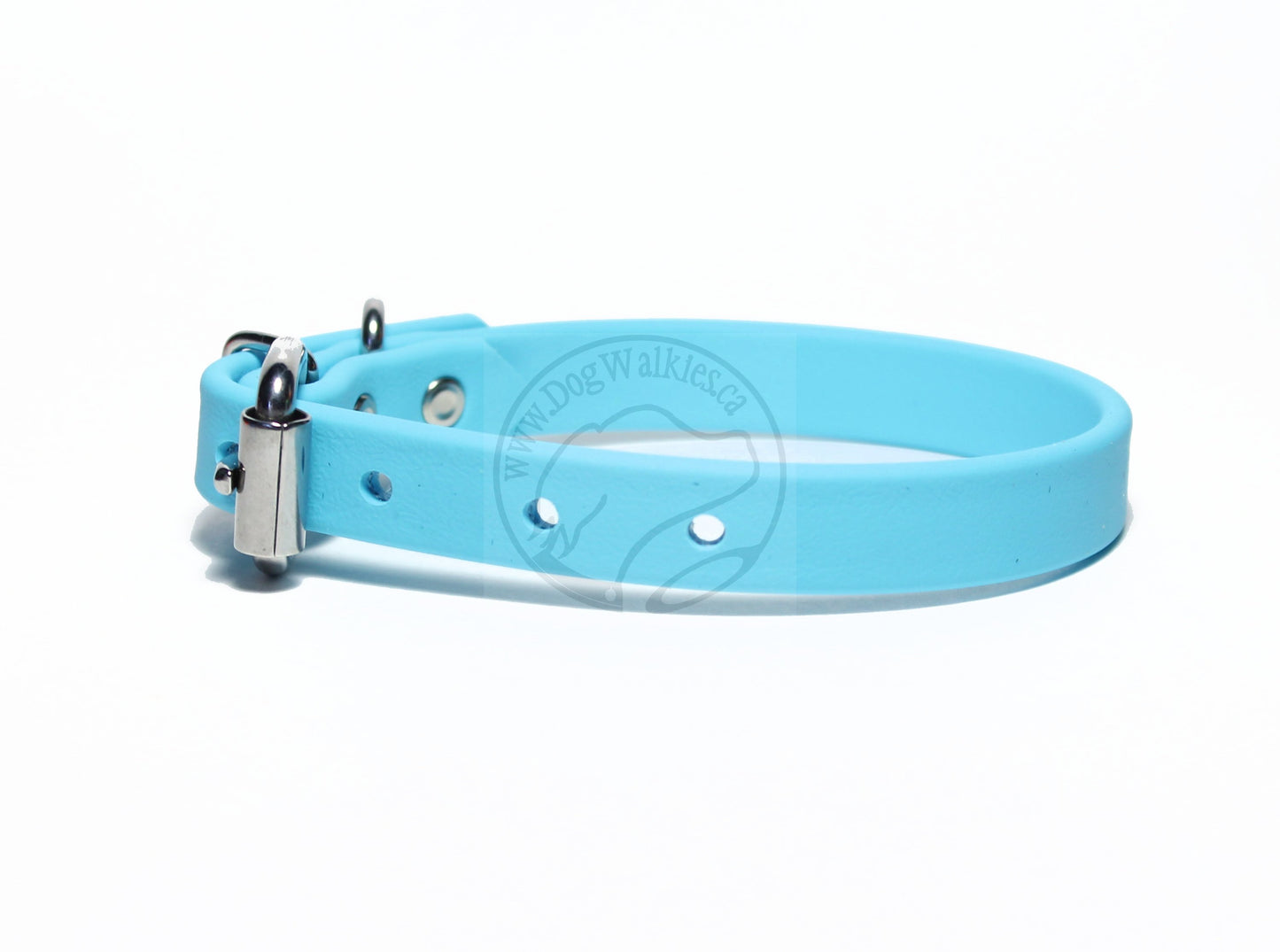 Frozen Blue Biothane Dog Collar - 5/8"(16mm) wide