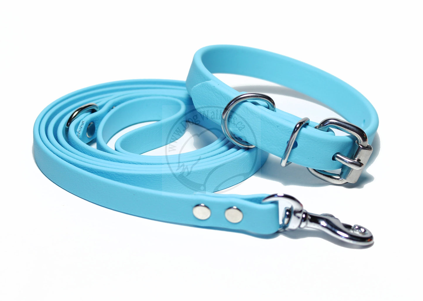 Frozen Blue Biothane Dog Collar - 5/8"(16mm) wide
