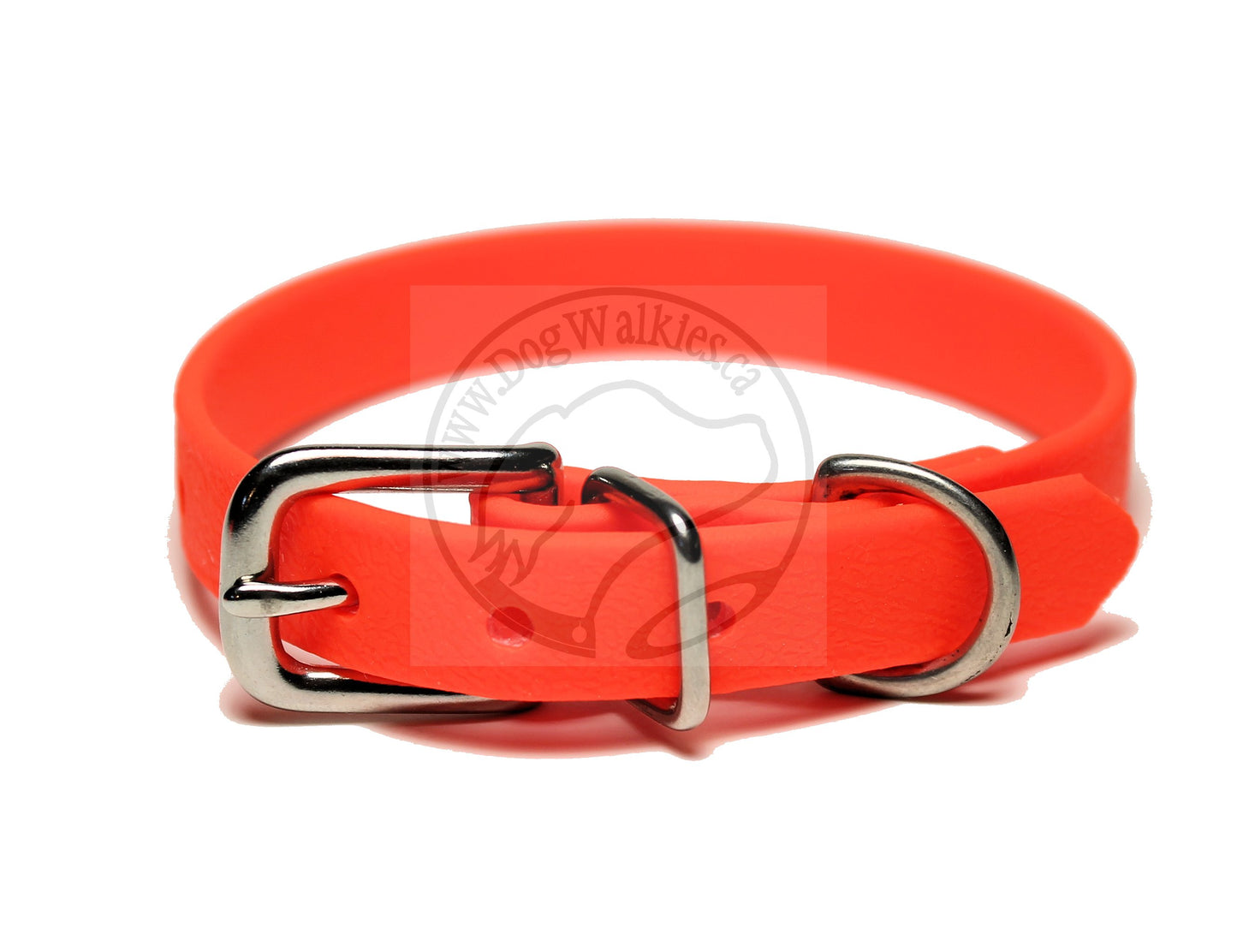 Neon Blaze Orange Biothane Small Dog Collar - 1/2" (12mm) wide