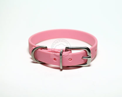 Bubblegum Pink Biothane Small Dog Collar - 1/2" (12mm) wide