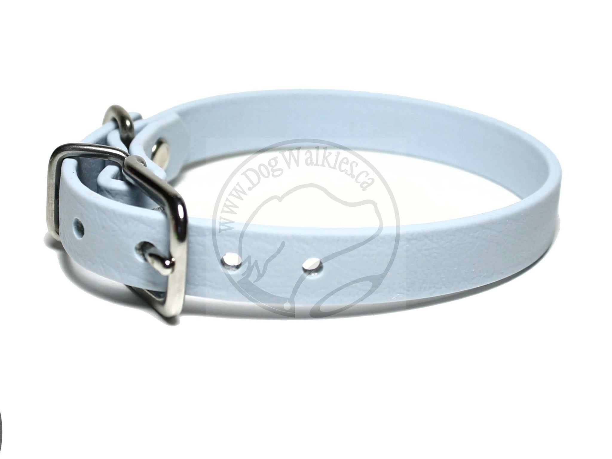 Discontinued - Pastel Blue Biothane Small Dog Collar - 1/2" (12mm) wide