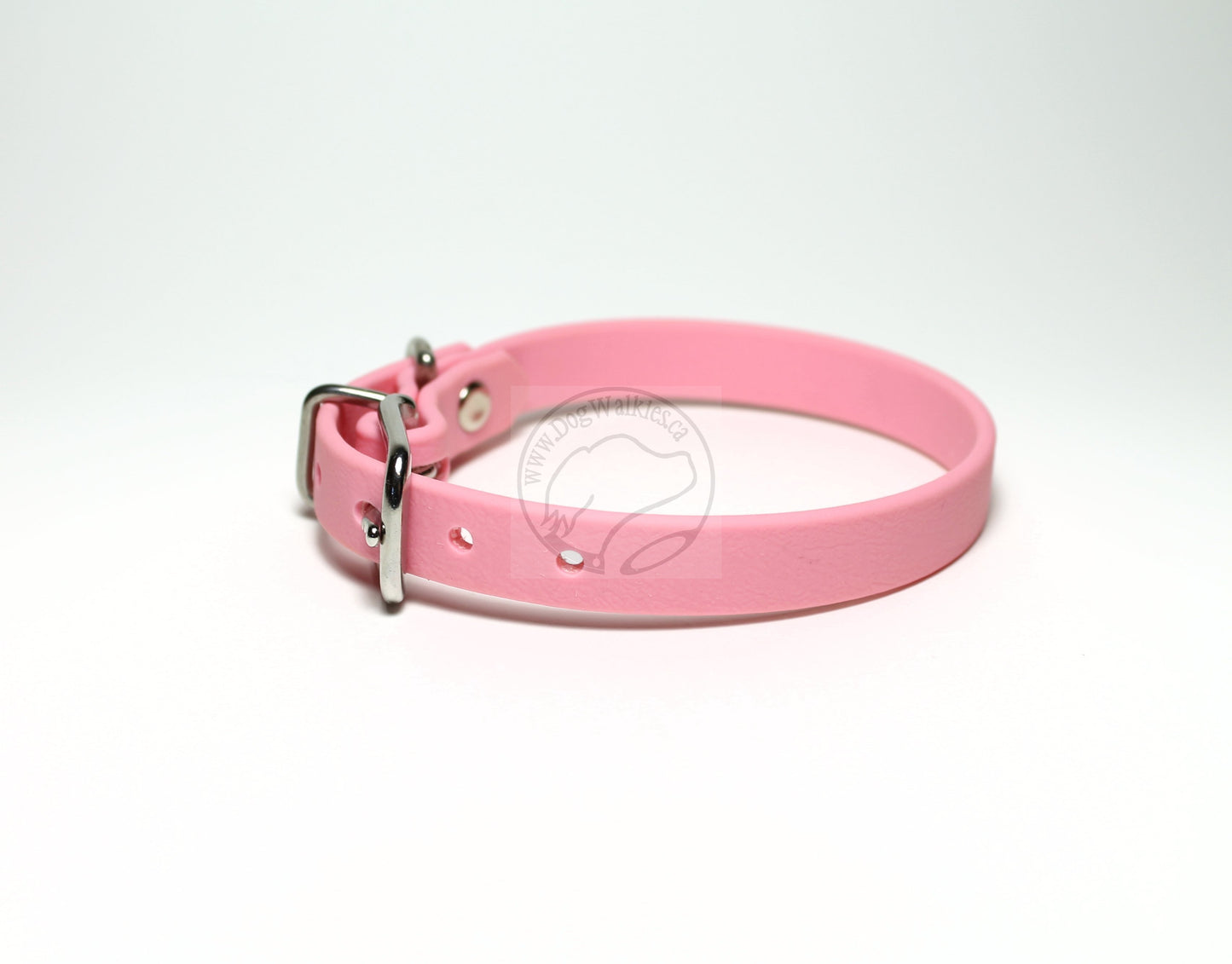 Bubblegum Pink Biothane Small Dog Collar - 1/2" (12mm) wide