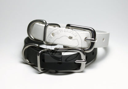 Jet Black Biothane Small Dog Collar - 1/2" (12mm) wide