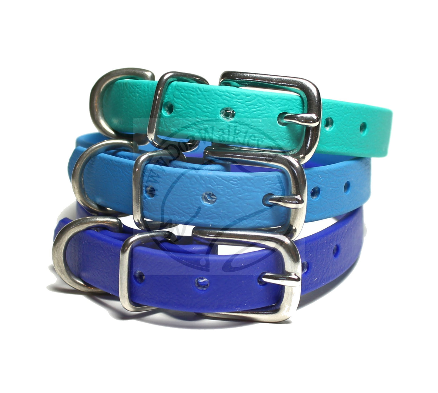 Caribbean Blue Biothane Small Dog Collar - 1/2" (12mm) wide