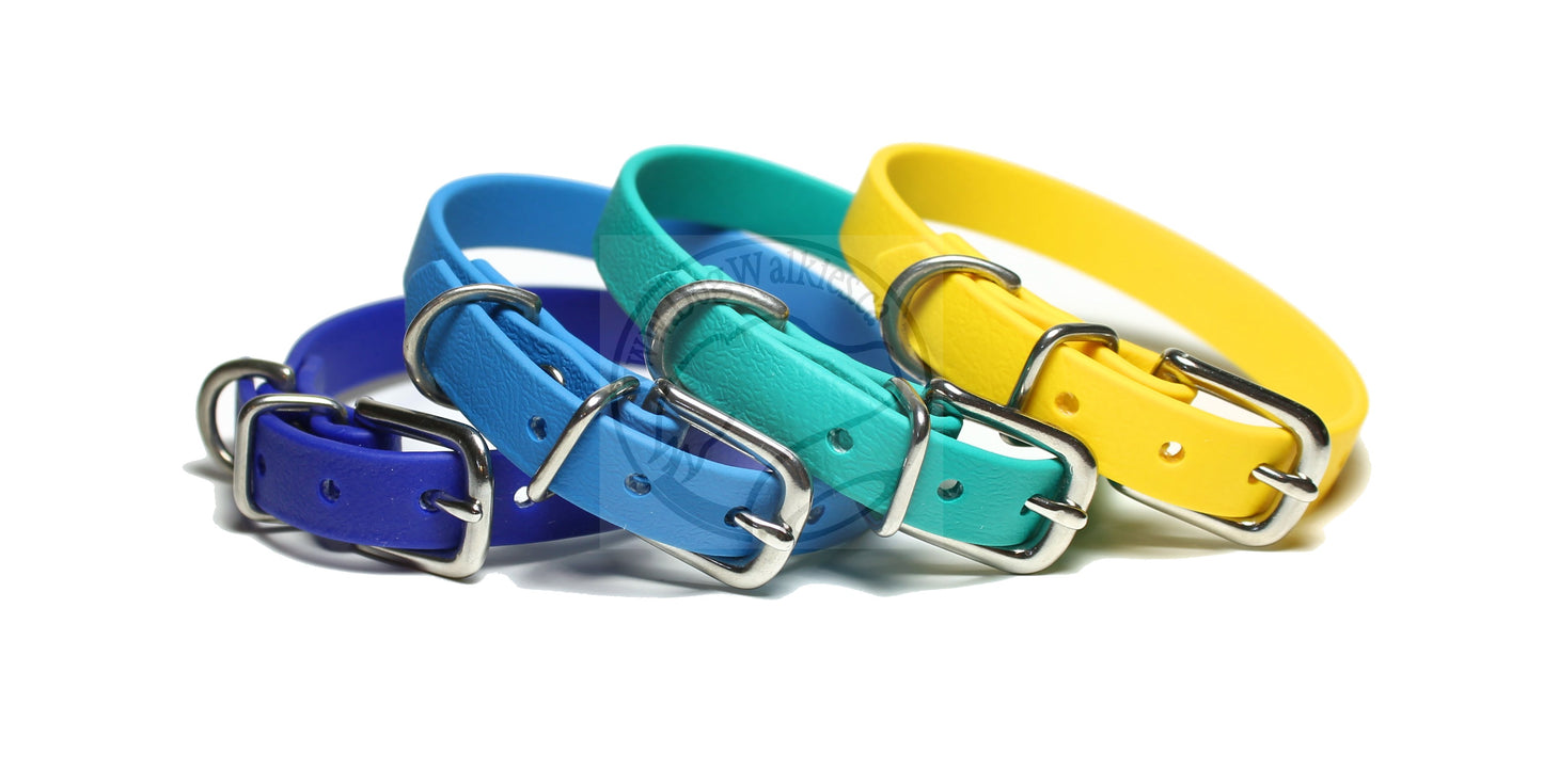 Royal Blue Biothane Small Dog Collar - 1/2" (12mm) wide