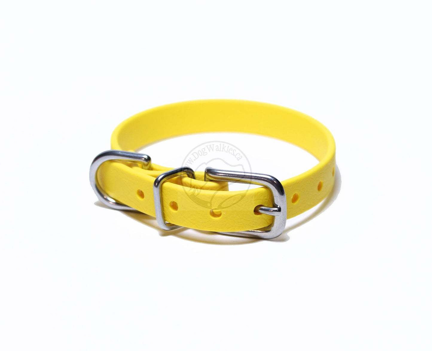 Sunflower Yellow Biothane Small Dog Collar - 1/2" (12mm) wide
