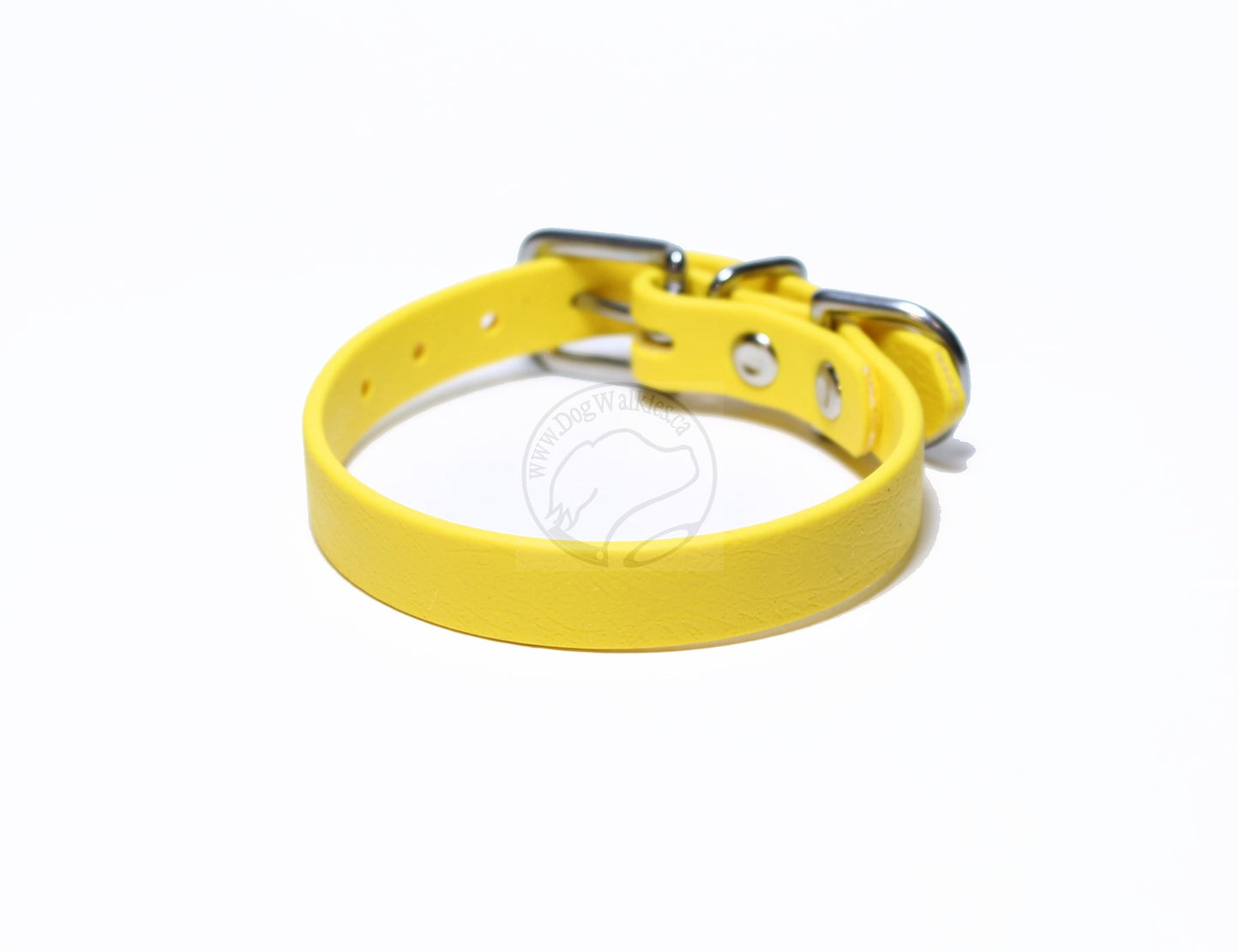 Sunflower Yellow Biothane Small Dog Collar - 1/2" (12mm) wide