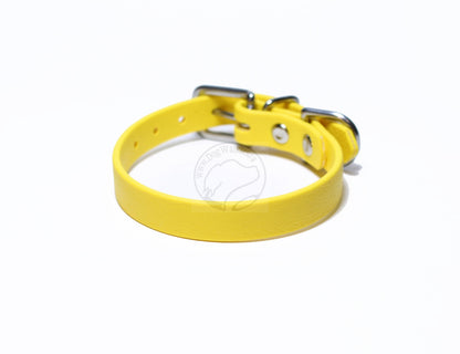 Sunflower Yellow Biothane Small Dog Collar - 1/2" (12mm) wide