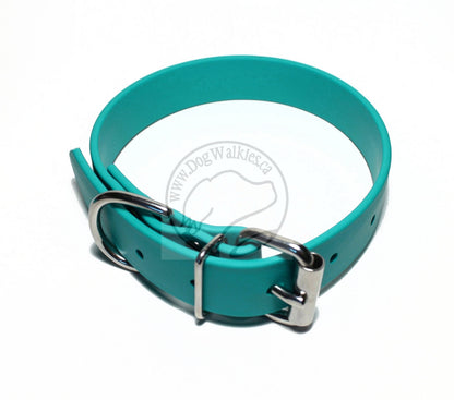 Teal Biothane Dog Collar - 1 inch (25mm) wide