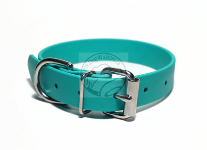 Teal Biothane Dog Collar - 1 inch (25mm) wide