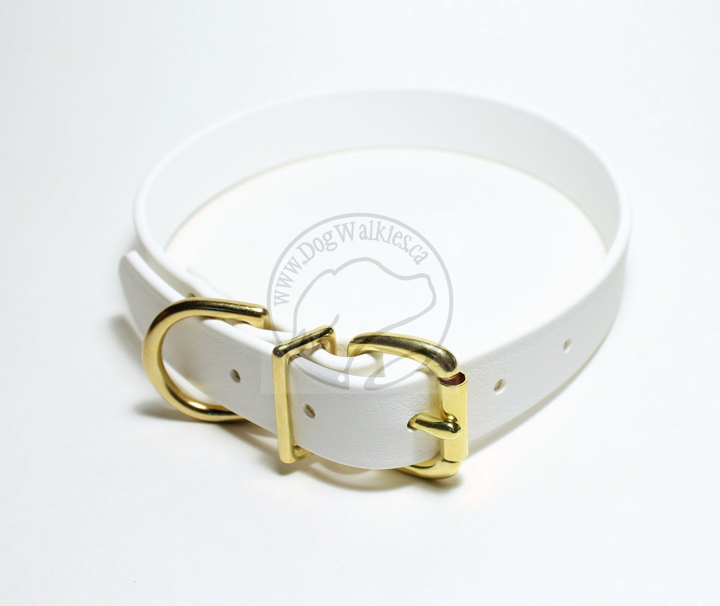 Snow White Biothane Dog Collar - 1 inch (25mm) wide