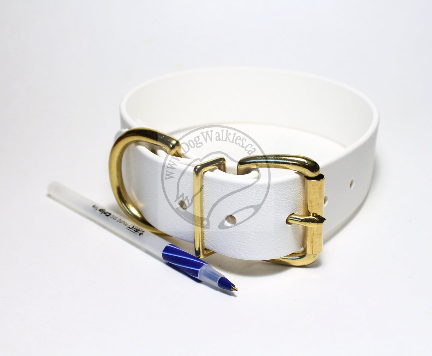 Snow White Biothane Dog Collar - Extra Wide - 1.5 inch (38mm) wide