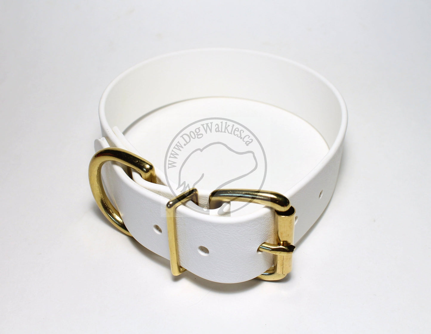 Snow White Biothane Dog Collar - Extra Wide - 1.5 inch (38mm) wide