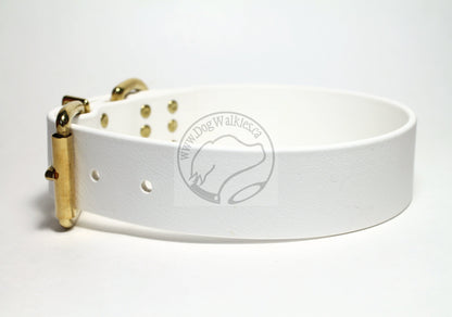 Snow White Biothane Dog Collar - Extra Wide - 1.5 inch (38mm) wide