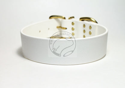 Snow White Biothane Dog Collar - Extra Wide - 1.5 inch (38mm) wide