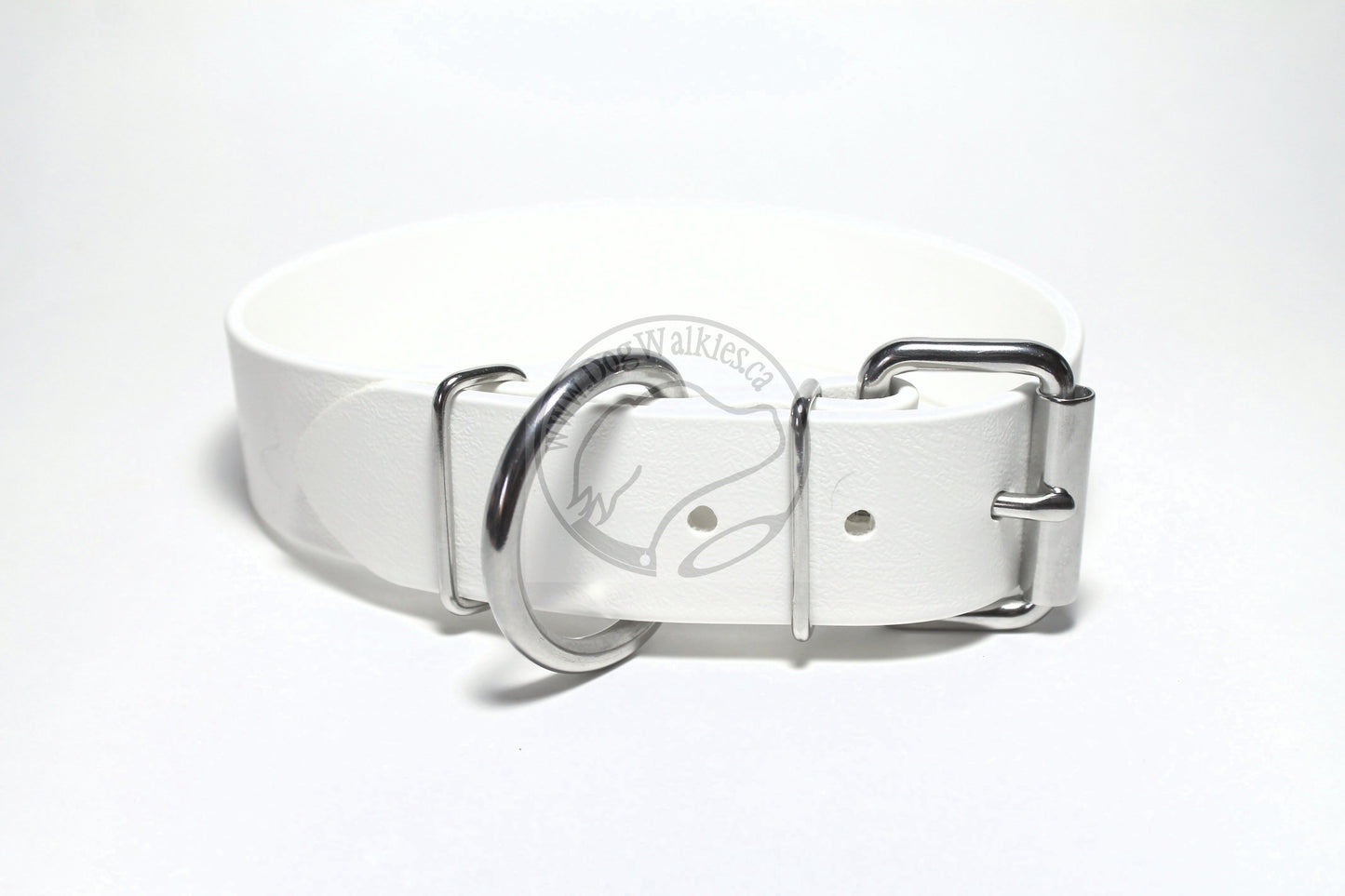 Snow White Biothane Dog Collar - Extra Wide - 1.5 inch (38mm) wide